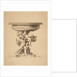 Ornamental design of three children holding up a fountain, 19th century by Auguste Pequegnot