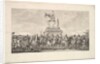 The Inauguration of the Statue of Louis XV, Vignette on page 1, from Description des Trava…, 1766 by Augustin de Saint-Aubin