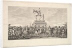 The Inauguration of the Statue of Louis XV, Vignette on page 1, from Description des Trava…, 1766 by Augustin de Saint-Aubin