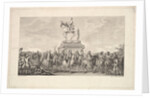 The Inauguration of the Statue of Louis XV, Vignette on page 1, from Description des Trava…, 1766 by Augustin de Saint-Aubin