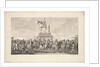 The Inauguration of the Statue of Louis XV, Vignette on page 1, from Description des Trava…, 1766 by Augustin de Saint-Aubin