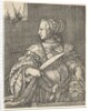 Judith, half-length and in profile to the left, a sword in her right hand and the head of Holo… by Barthel Beham