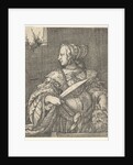 Judith, half-length and in profile to the left, a sword in her right hand and the head of Holo… by Barthel Beham