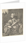 Judith, half-length and in profile to the left, a sword in her right hand and the head of Holo… by Barthel Beham