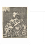 Judith, half-length and in profile to the left, a sword in her right hand and the head of Holo… by Barthel Beham