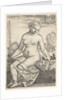 Judith, seated nude with a sword in her right hand, gazing down at the head of Holofernes …, 1523 by Barthel Beham