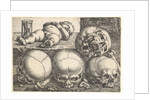 Dead Child with Four Skulls, mid-16th century by Barthel Beham