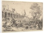 Corsica seated before satyrs on the bank of a river, from a pair of plates for Battista Gu…, 1640 by Bartholomeus Breenbergh