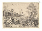 Corsica seated before satyrs on the bank of a river, from a pair of plates for Battista Gu…, 1640 by Bartholomeus Breenbergh