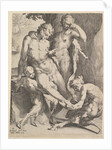 Oreads Removing a Thorn from a Satyr's Foot, 1590 by Bartholomeus Spranger/Jan Muller