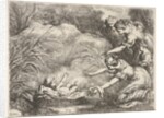 The finding of Moses who is rescued from the Nile by the maidservants of Pharaoh's daug…, 1650-57 by Bartolomeo Biscaino