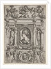 Bust of a woman in profile facing left, set in an elaborate frame with figures in n…, ca. 1540-80 by Battista del Moro