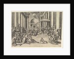 Constantine Presenting the City of Rome to the Holy See, at right, many spectators …, ca. 1530-61 by Battista Franco Veneziano