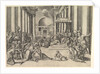 Constantine Presenting the City of Rome to the Holy See, at right, many spectators …, ca. 1530-61 by Battista Franco Veneziano