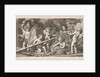 Six putti playing with the arms of Mars, four holding onto a large lance, one on the left …, 1769 by Bossi