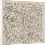 Square Panel with Vegetal Scrollwork, Flowers and Fruits, 1581 by Bernhard Zan