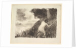 Bather Standing Among Grasses at the Shore, ca. 1894 by Camille Pissarro