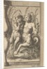 Two tritons embracing, one playing a panpipe, the second holding a conch shell set within …, 1579 by Cherubino Alberti