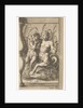 Two tritons embracing, one playing a panpipe, the second holding a conch shell set within …, 1579 by Cherubino Alberti
