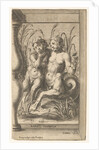 Two tritons embracing, one playing a panpipe, the second holding a conch shell set within …, 1579 by Cherubino Alberti