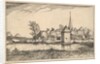 Pond and a Village, plate 15 from Regiunculae et Villae Aliquot Ducatus Brabantiae, ca. 1610 by Claes Jansz Visscher