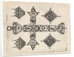 Blackwork Print with a Latin Cross and Four Motifs, ca. 1620 by Claes Jansz Visscher