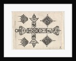 Blackwork Print with a Latin Cross and Four Motifs, ca. 1620 by Claes Jansz Visscher