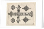 Blackwork Print with a Latin Cross and Four Motifs, ca. 1620 by Claes Jansz Visscher
