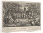 The Marriage: in a forest, an old satyr marries the betrothed in cen…, ca. 1700-1720 by Claude Gillot