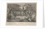 The Marriage: in a forest, an old satyr marries the betrothed in cen…, ca. 1700-1720 by Claude Gillot