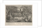 The Marriage: in a forest, an old satyr marries the betrothed in cen…, ca. 1700-1720 by Claude Gillot