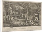The Education: in a forest, to right an old satyr instructor holdin…, ca. 1700-1720 by Claude Gillot