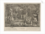 The Education: in a forest, to right an old satyr instructor holdin…, ca. 1700-1720 by Claude Gillot