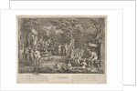 The Education: in a forest, to right an old satyr instructor holdin…, ca. 1700-1720 by Claude Gillot