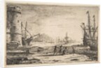 Harbour with a Large Tower, ca. 1641 by Claude Lorrain