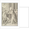 St. Ambrose, Archbishop of Milan, Turning Back Emperor Theodosius, 1681 by Claude Mellan