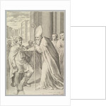 St. Ambrose, Archbishop of Milan, Turning Back Emperor Theodosius, 1681 by Claude Mellan