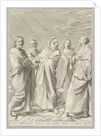 Sts. Anne, Joseph, Joachim, Bernard and John the Evangelist, 1648 by Claude Mellan