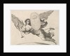 Fame Bearing a Shield with the Initial of Louis XIV by Claude Mellan