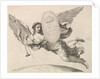 Fame Bearing a Shield with the Initial of Louis XIV by Claude Mellan