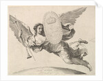 Fame Bearing a Shield with the Initial of Louis XIV by Claude Mellan