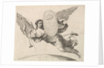 Fame Bearing a Shield with the Initial of Louis XIV by Claude Mellan