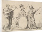 Minerva Flanked by Peace and Justice by Claude Mellan