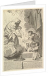 Anne of Austria with the Young Louis XIV and Monsieur before the Virgin and Chil by Claude Mellan