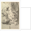 Anne of Austria with the Young Louis XIV and Monsieur before the Virgin and Chil by Claude Mellan