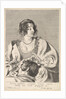 Delilah preparing to cut Samson's hair with scissors in her right hand, below her ches…, ca. 1629 by Nicolas Viennot