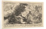 Noah kneeling before God at left, the construction of the ark underway beyond, from a seri…, 1612 by Crispijn de Passe I