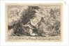 Noah kneeling before God at left, the construction of the ark underway beyond, from a seri…, 1612 by Crispijn de Passe I