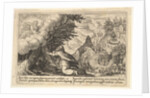 Noah kneeling before God at left, the construction of the ark underway beyond, from a seri…, 1612 by Crispijn de Passe I