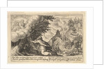 Noah kneeling before God at left, the construction of the ark underway beyond, from a seri…, 1612 by Crispijn de Passe I